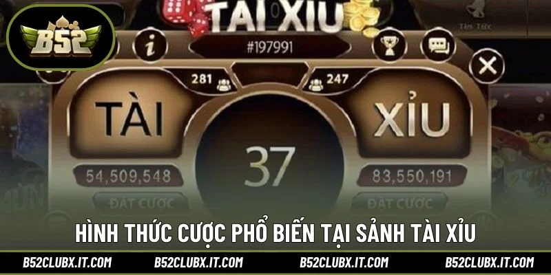 Hình thức cược phổ biến tại sảnh tài xỉuHình thức cược phổ biến tại sảnh tài xỉu